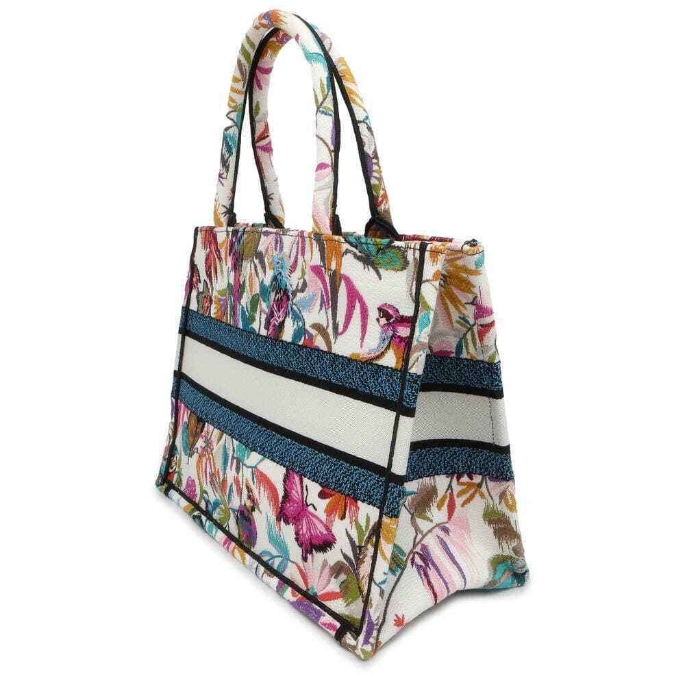Dior Tote Book  Bag White Christian Jungle
